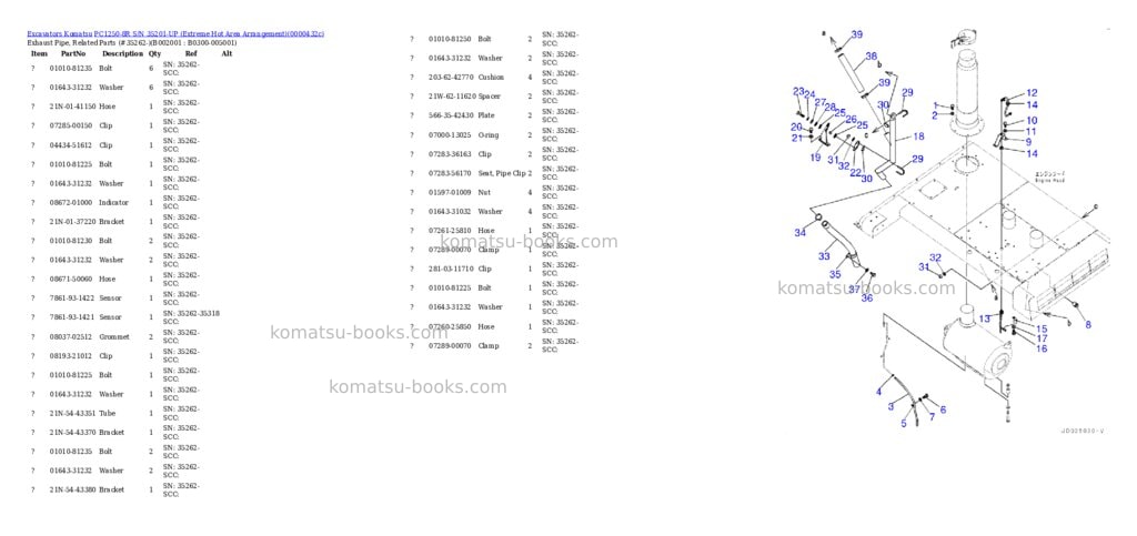 Komatsu PC1250-8R S/N 35201-UP (Extreme Hot Area Arrangement) Parts catalog cover Komatsu PC1250-8R S/N 35201-UP (Extreme Hot Area Arrangement) Parts catalog cover