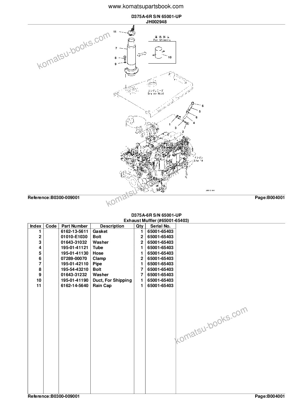 Komatsu d375a-6r s/n 65001-up mining Каталог запчастей обложка Страница 10