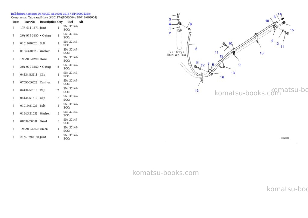 Komatsu d475asd-5e0 s/n 30147-up Parts catalog cover Page 10