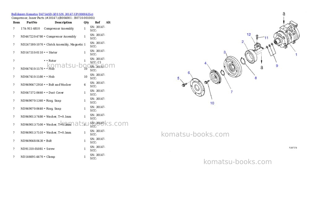 Komatsu d475asd-5e0 s/n 30147-up Parts catalog cover Page 3