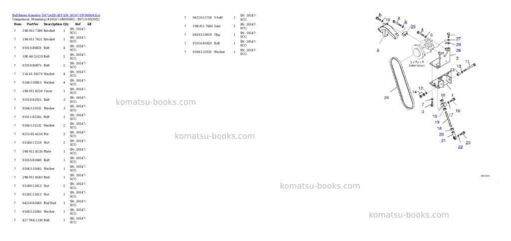 Komatsu d475asd-5e0 s/n 30147-up Parts catalog cover Page 8