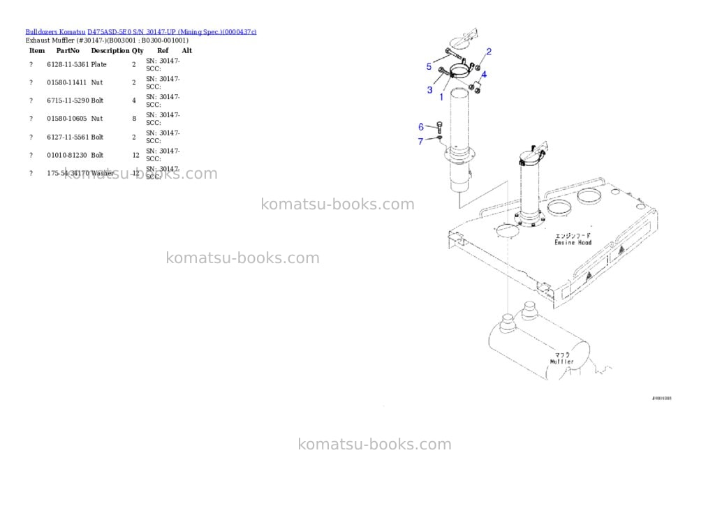 Komatsu D475ASD-5E0 S/N 30147-UP (Mining Spec.) Parts catalog cover Page 2 Komatsu D475ASD-5E0 S/N 30147-UP (Mining Spec.) Parts catalog cover Page 2