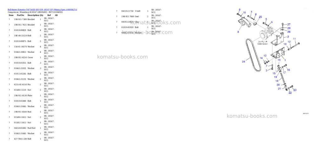 Komatsu D475ASD-5E0 S/N 30147-UP (Mining Spec.) Parts catalog cover Page 5 Komatsu D475ASD-5E0 S/N 30147-UP (Mining Spec.) Parts catalog cover Page 5