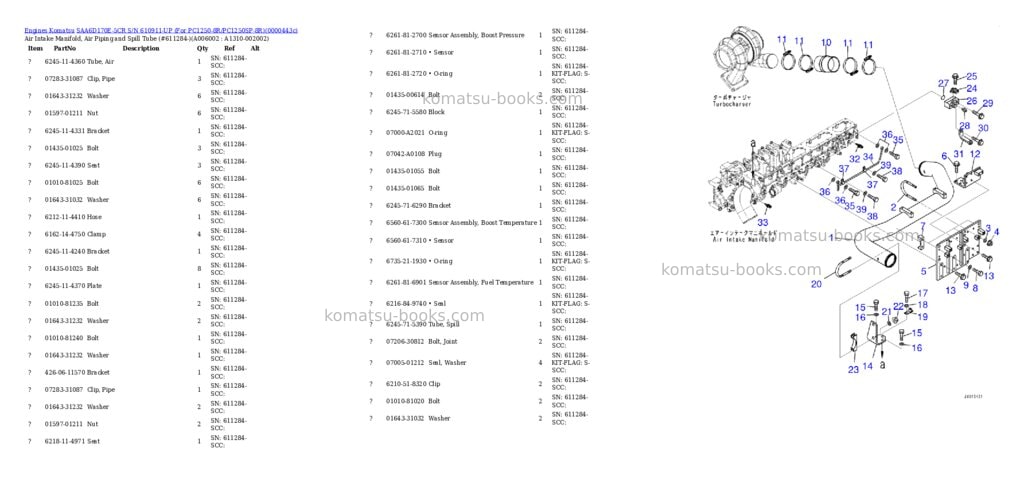 Komatsu saa6d170e-5cr s/n 610911-up for pc1250-8r/pc1250sp-8r Parts catalog cover Page 8