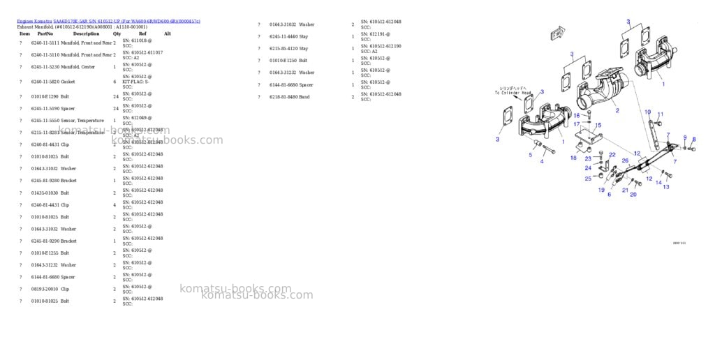Komatsu saa6d170e-5ar s/n 610512-up for wa600-6r/wd600-6r Parts catalog cover Page 10 Komatsu saa6d170e-5ar s/n 610512-up for wa600-6r/wd600-6r Parts catalog cover Page 10