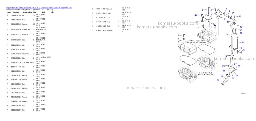 Komatsu saa6d170e-5ar s/n 610512-up for wa600-6r/wd600-6r Parts catalog cover Page 4 Komatsu saa6d170e-5ar s/n 610512-up for wa600-6r/wd600-6r Parts catalog cover Page 4
