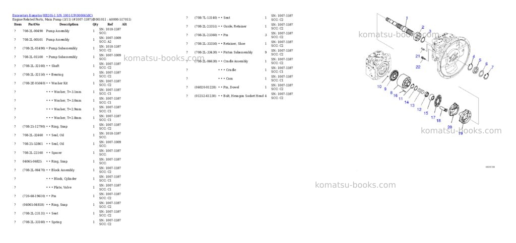 Komatsu hb205-1 s/n 1001-up Parts catalog cover Page 10