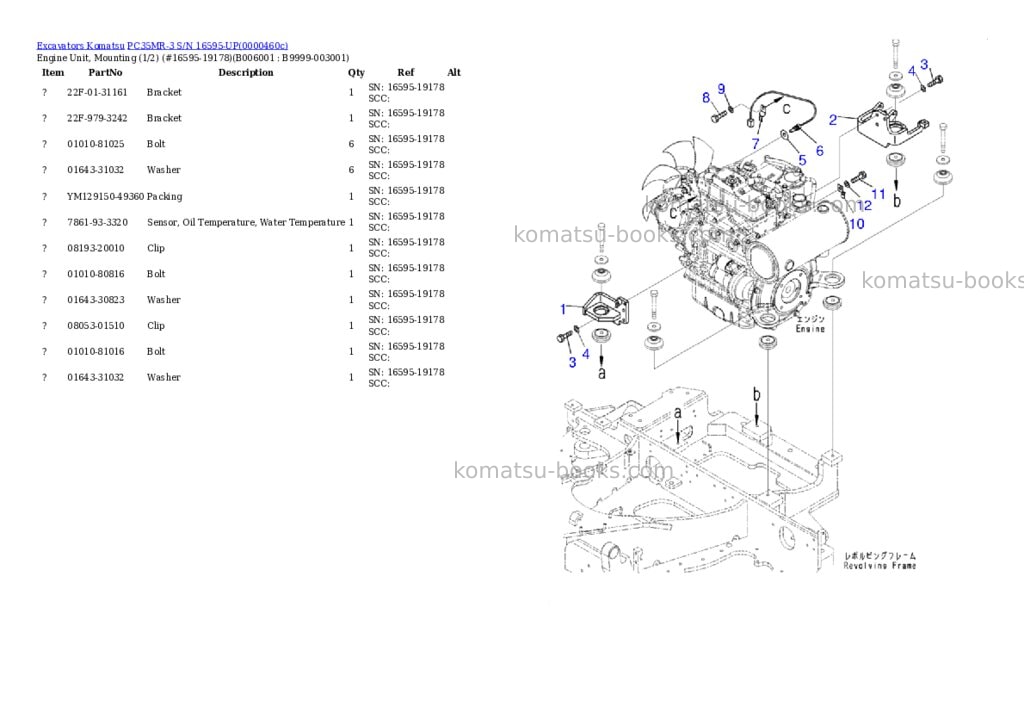 Komatsu pc35mr-3 s/n 16595-up Parts catalog cover Page 5 Komatsu pc35mr-3 s/n 16595-up Parts catalog cover Page 5