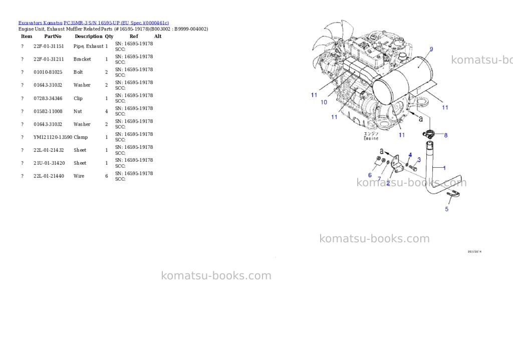 Komatsu PC35MR-3 S/N 16595-UP (EU Spec.) Parts catalog cover Page 3 Komatsu PC35MR-3 S/N 16595-UP (EU Spec.) Parts catalog cover Page 3