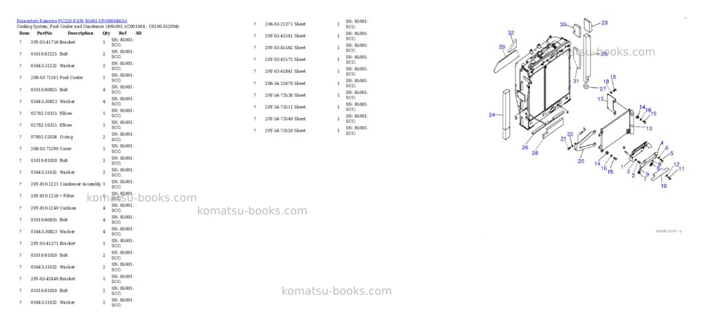 Komatsu pc220-8 s/n 85001-up Parts catalog cover Page 8