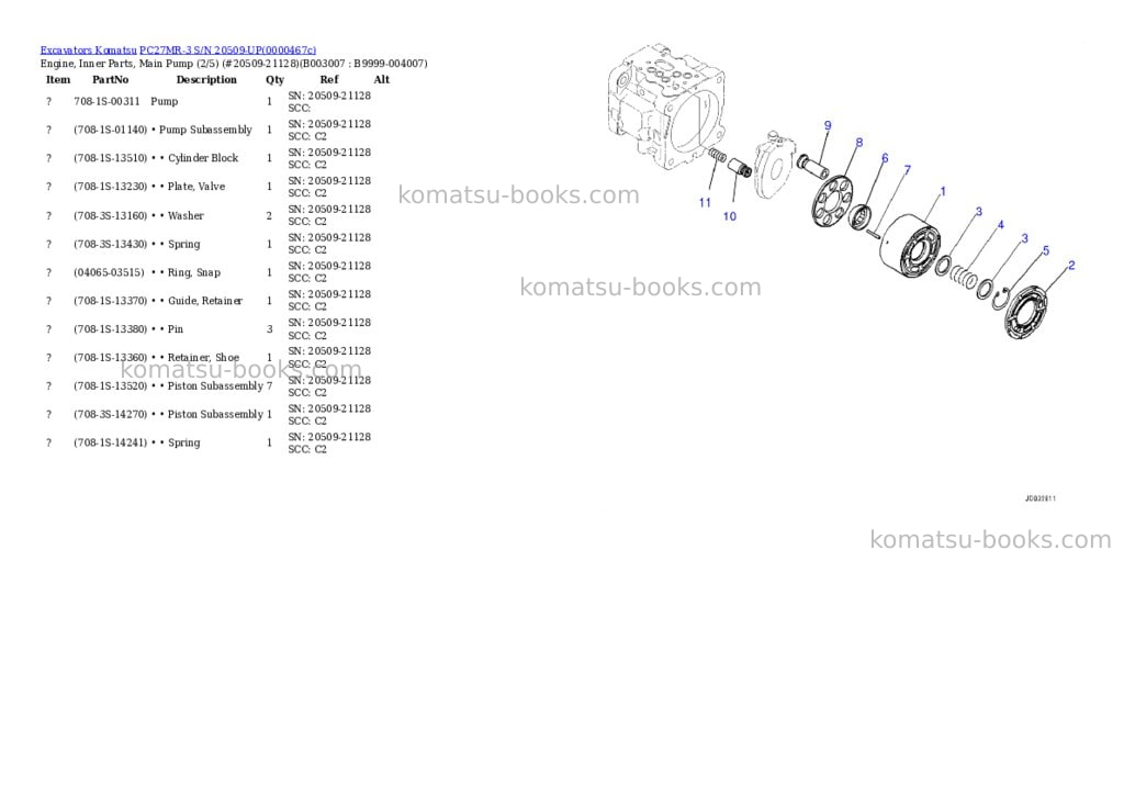 Komatsu pc27mr-3 s/n 20509-up Parts catalog cover Page 8 Komatsu pc27mr-3 s/n 20509-up Parts catalog cover Page 8