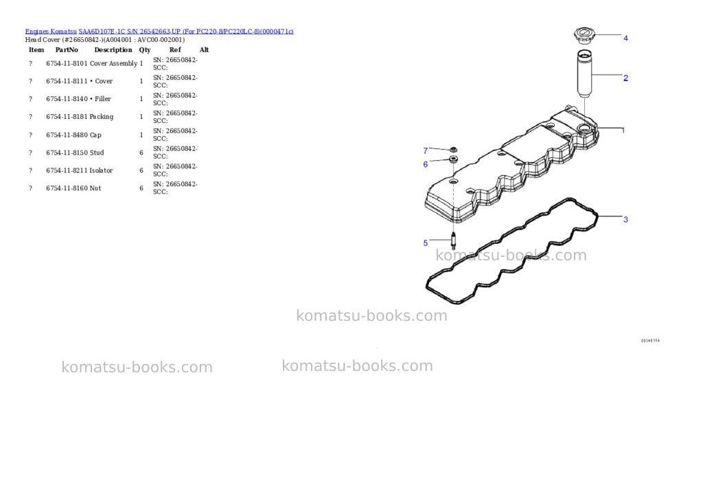 Komatsu saa6d107e-1c s/n 26542663-up for pc220-8/pc220lc-8 Parts catalog cover Page 3