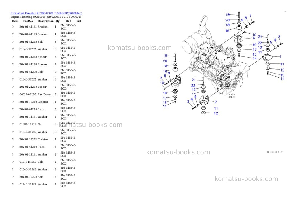 Komatsu pc200-8 s/n 315646-up Parts catalog cover Page 2 Komatsu pc200-8 s/n 315646-up Parts catalog cover Page 2