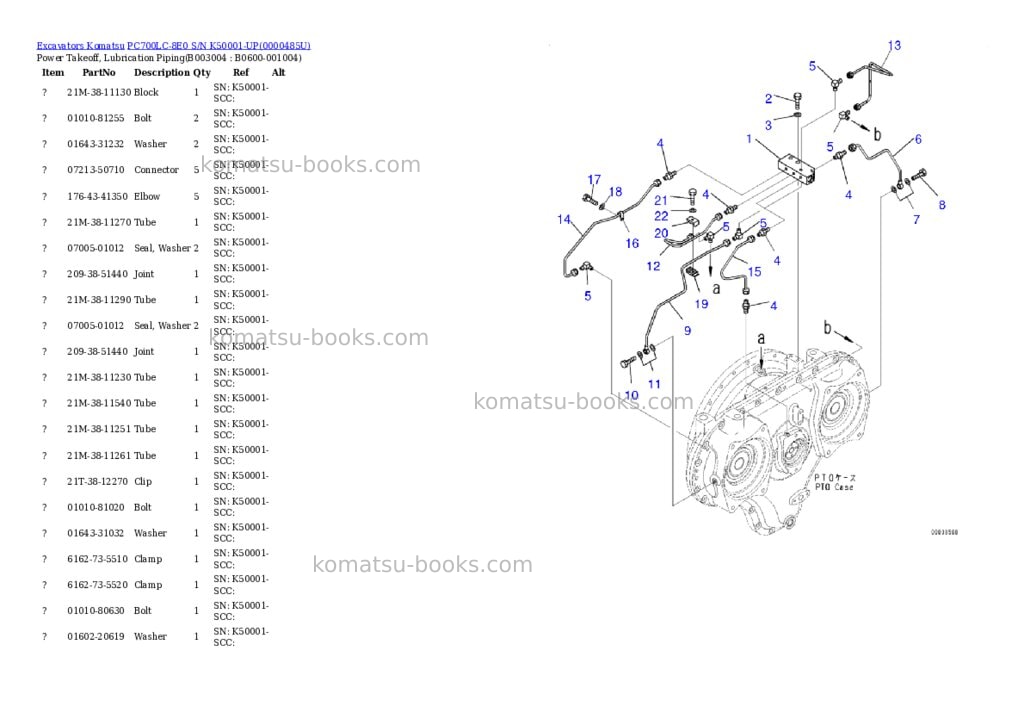 Komatsu pc700lc-8e0 s/n k50001-up Parts catalog cover Page 5 Komatsu pc700lc-8e0 s/n k50001-up Parts catalog cover Page 5