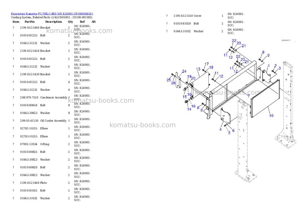 Komatsu pc700lc-8e0 s/n k50001-up Parts catalog cover Page 9 Komatsu pc700lc-8e0 s/n k50001-up Parts catalog cover Page 9
