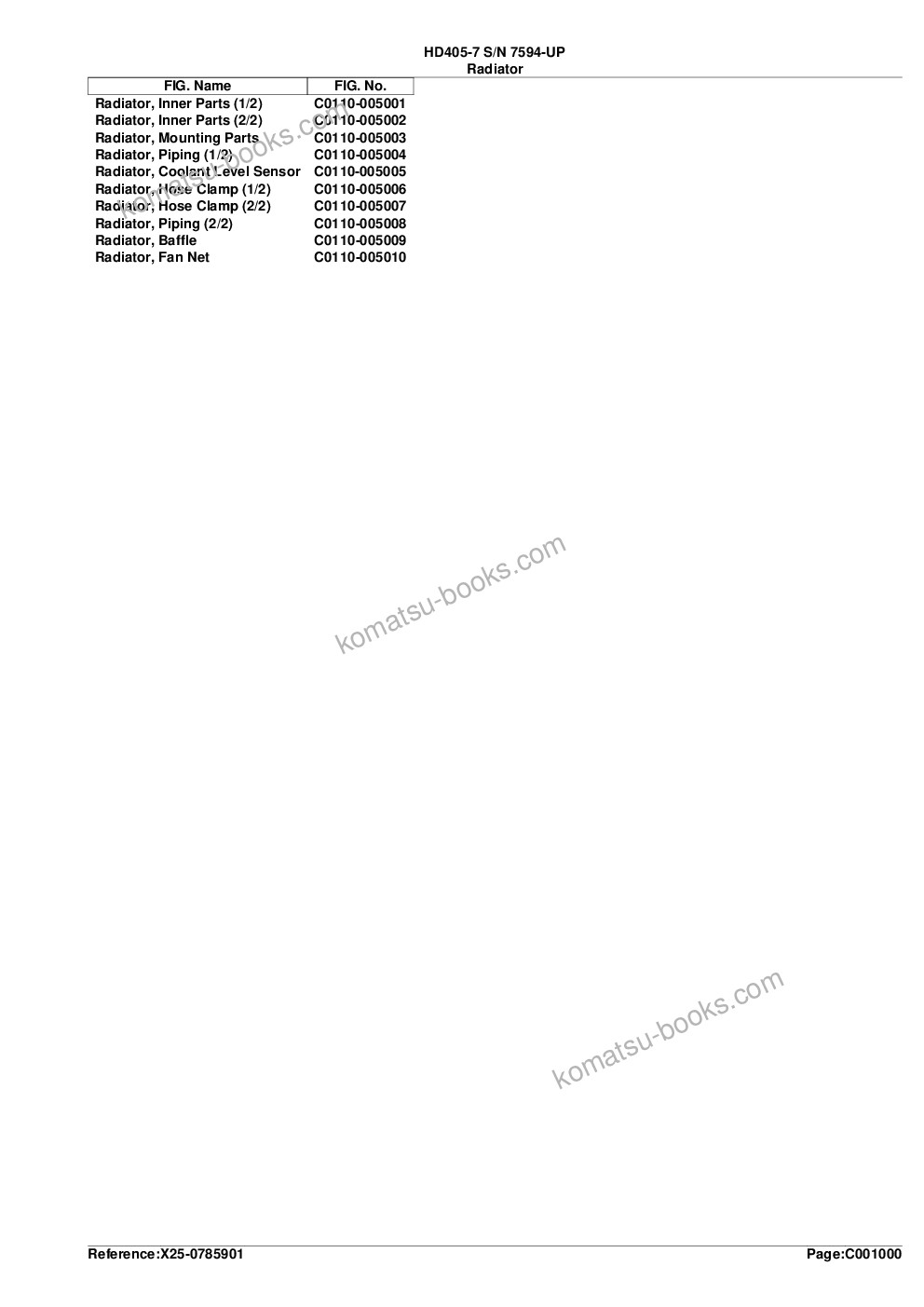 Komatsu hd405-7 s/n 7594-up Parts catalog cover Page 8