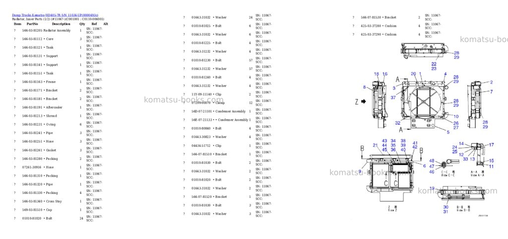 Komatsu hd405-7r s/n 11034-up Parts catalog cover Page 2