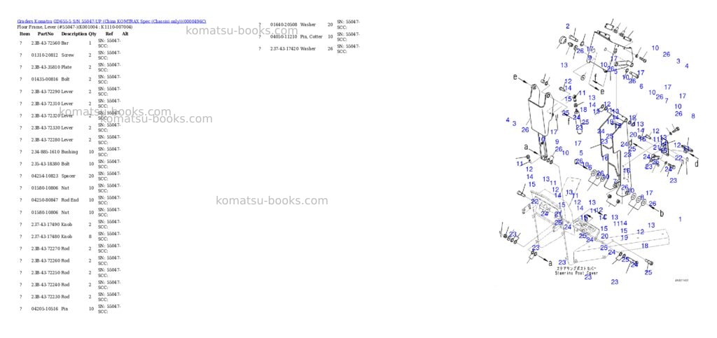 Komatsu gd655-5 s/n 55047-up china komtrax spec chassisi only Parts catalog cover Page 3 Komatsu gd655-5 s/n 55047-up china komtrax spec chassisi only Parts catalog cover Page 3