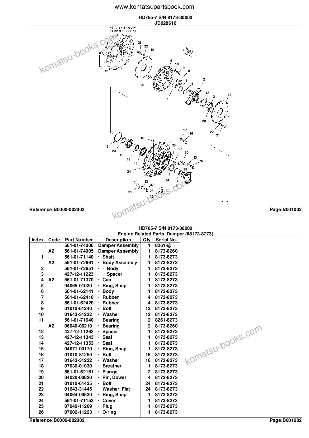 Komatsu hd785-7 s/n 8173-up Parts catalog cover Page 5