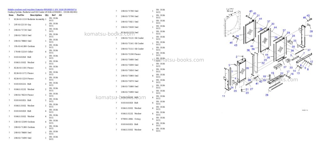 Komatsu br580jg-1 s/n 1034-up Parts catalog cover Page 10 Komatsu br580jg-1 s/n 1034-up Parts catalog cover Page 10