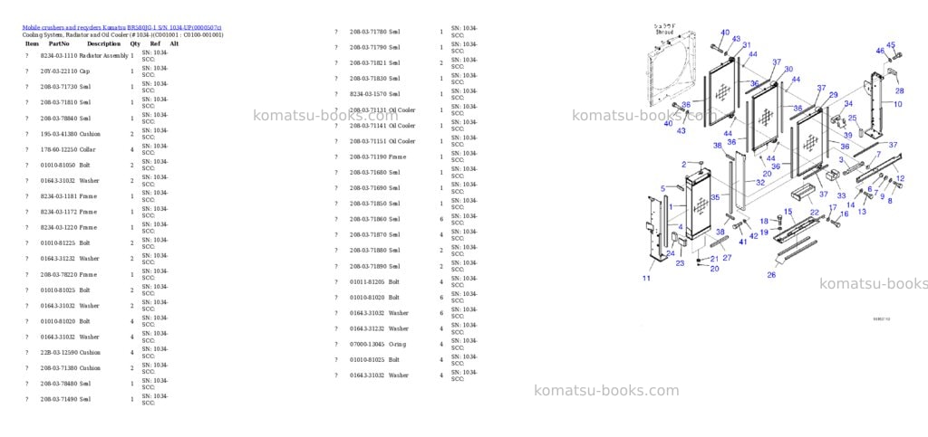 Komatsu br580jg-1 s/n 1034-up Parts catalog cover Page 4 Komatsu br580jg-1 s/n 1034-up Parts catalog cover Page 4