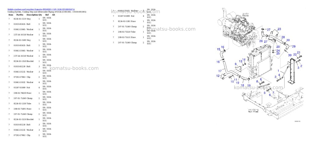 Komatsu br580jg-1 s/n 1034-up Parts catalog cover Page 8 Komatsu br580jg-1 s/n 1034-up Parts catalog cover Page 8