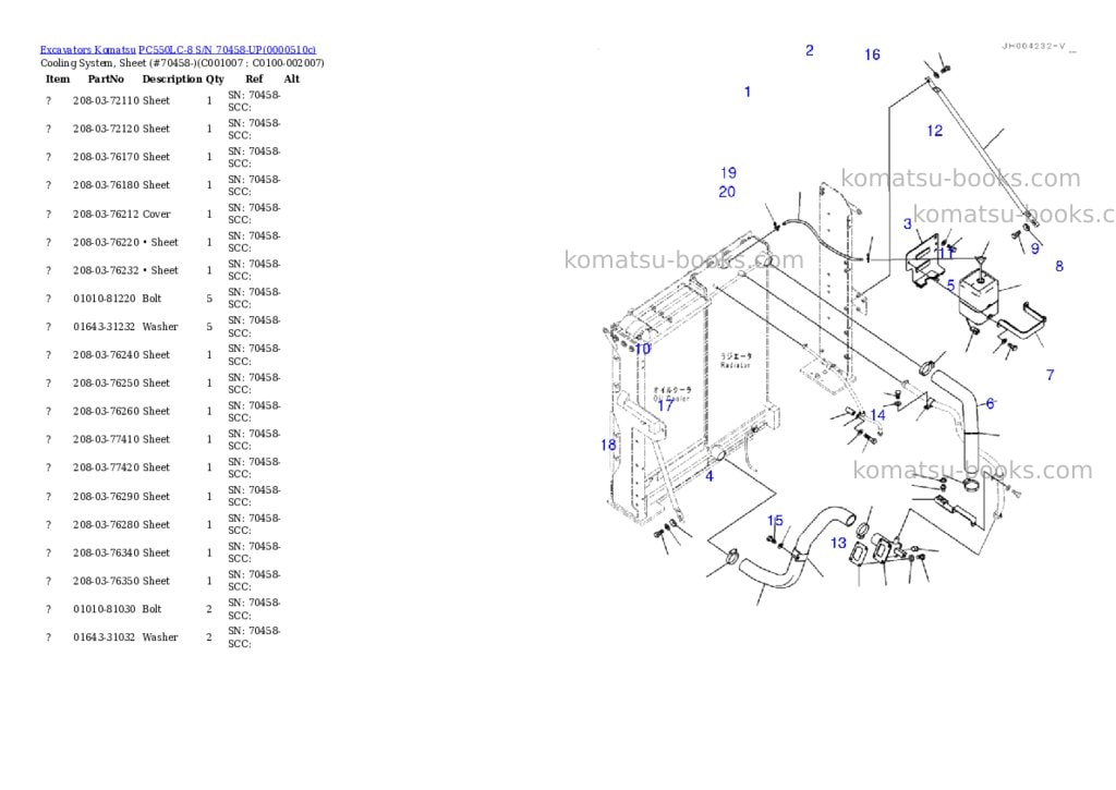 Komatsu pc550lc-8 s/n 70458-up Parts catalog cover Page 10 Komatsu pc550lc-8 s/n 70458-up Parts catalog cover Page 10