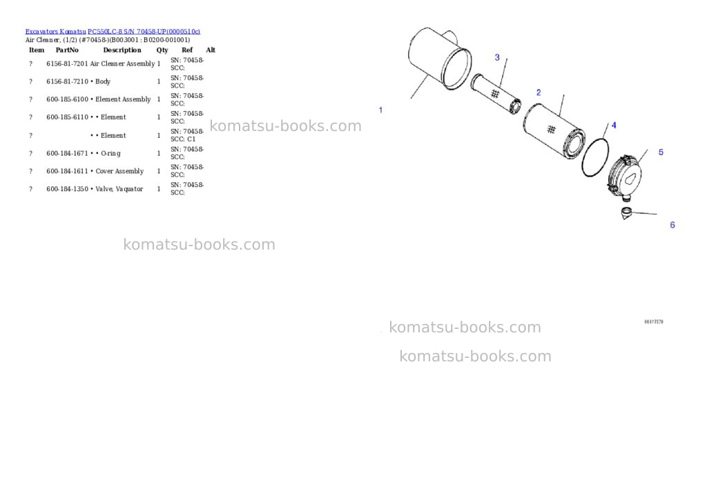 Komatsu pc550lc-8 s/n 70458-up Parts catalog cover Page 2 Komatsu pc550lc-8 s/n 70458-up Parts catalog cover Page 2