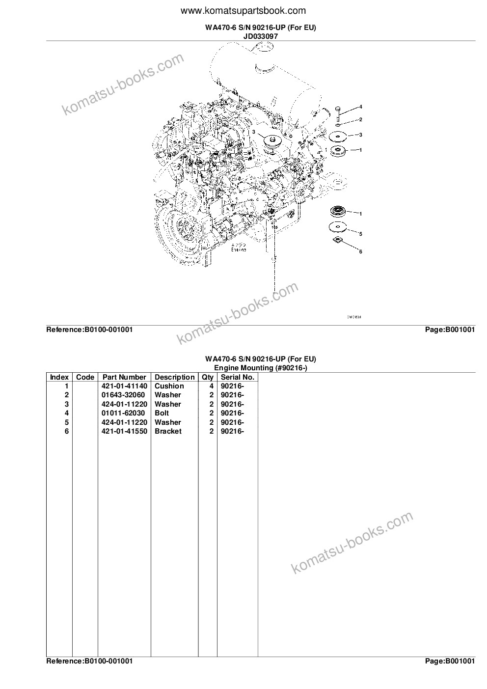 Komatsu WA470-6 S/N 90216-UP (For EU) Parts catalog cover Page 4 Komatsu WA470-6 S/N 90216-UP (For EU) Parts catalog cover Page 4