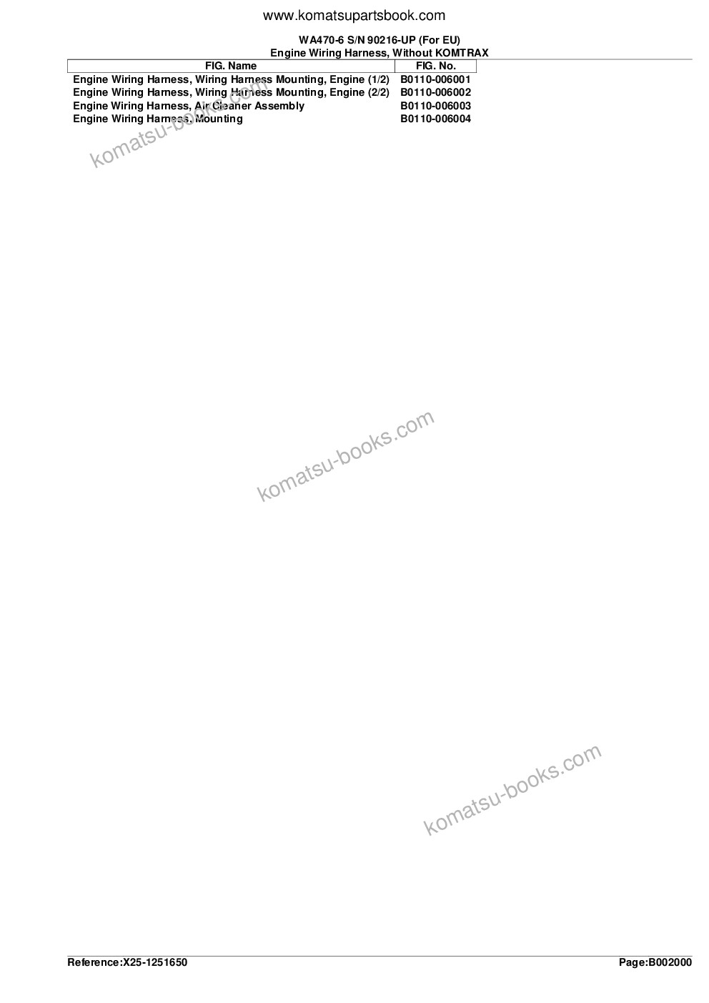 Komatsu WA470-6 S/N 90216-UP (For EU) Parts catalog cover Page 5 Komatsu WA470-6 S/N 90216-UP (For EU) Parts catalog cover Page 5