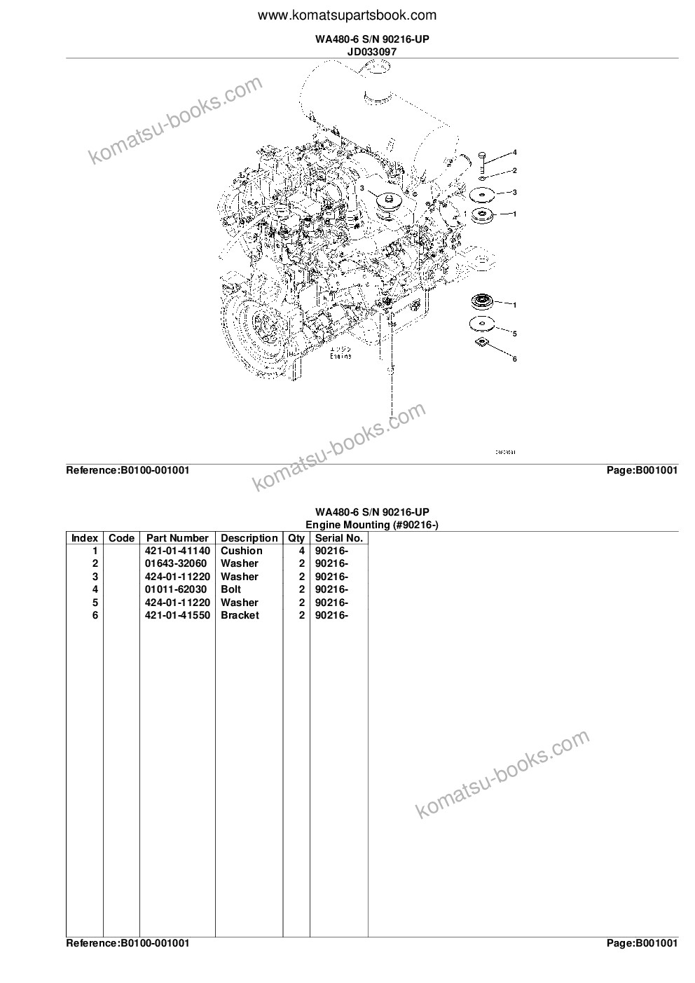 Komatsu wa480-6 s/n 90216-up for eu كتالوج قطع الغلاف صفحة 4