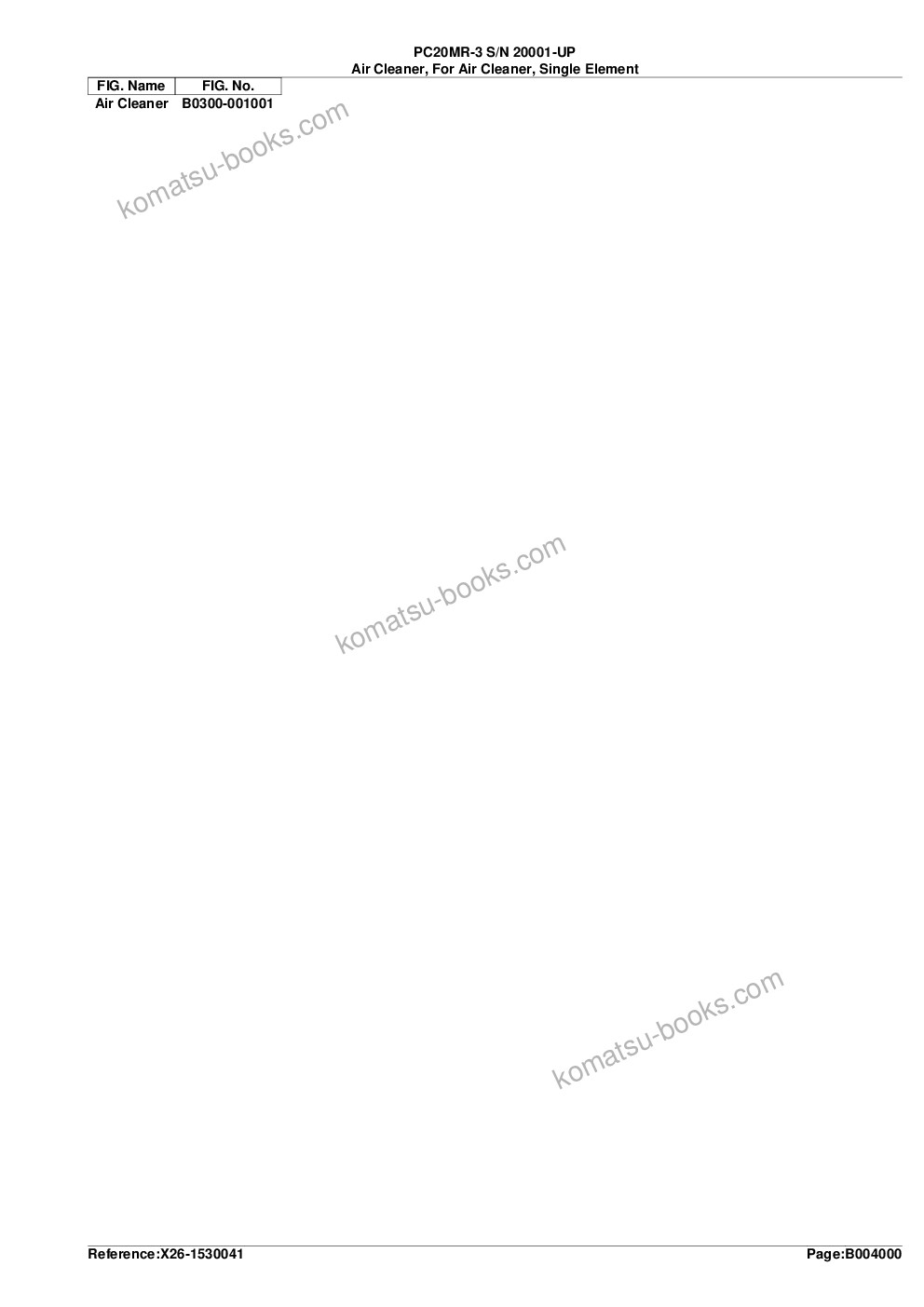 Komatsu pc20mr-3 s/n 20001-up Parts catalog cover Page 9 Komatsu pc20mr-3 s/n 20001-up Parts catalog cover Page 9