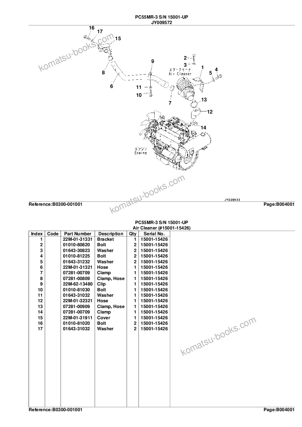 Komatsu pc55mr-3 s/n 15001-up Parts catalog cover Page 10
