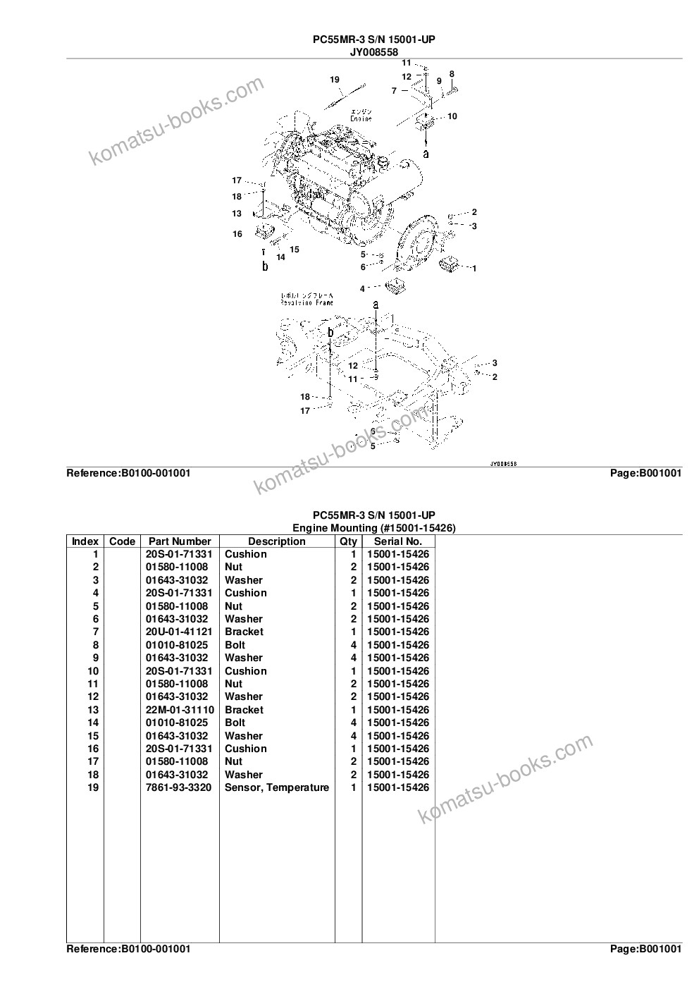 Komatsu pc55mr-3 s/n 15001-up Parts catalog cover Page 4