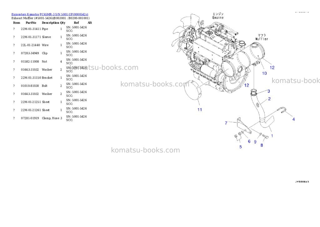 Komatsu pc45mr-3 s/n 5001-up Parts catalog cover Page 2 Komatsu pc45mr-3 s/n 5001-up Parts catalog cover Page 2