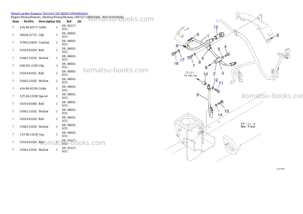 Komatsu wa150-6 s/n 80001-up Parts catalog cover Page 6