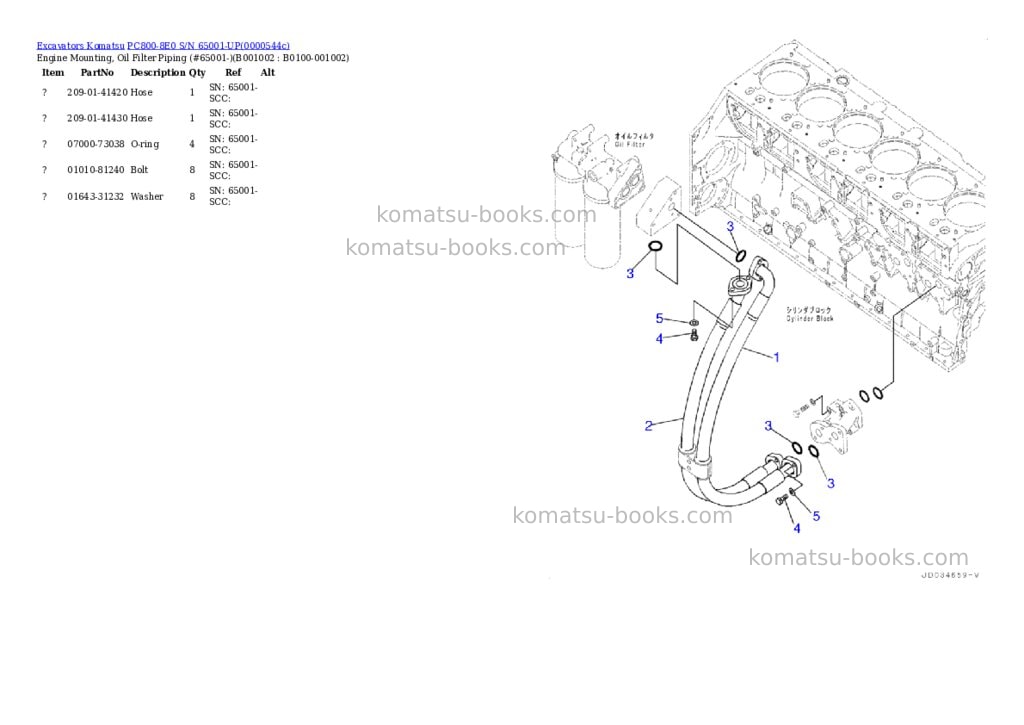 Komatsu pc800-8e0 s/n 65001-up Parts catalog cover