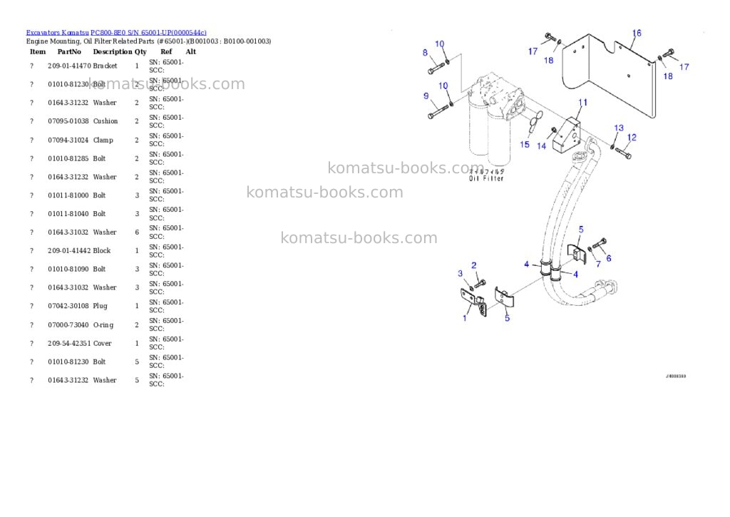 Komatsu pc800-8e0 s/n 65001-up Parts catalog cover Page 2