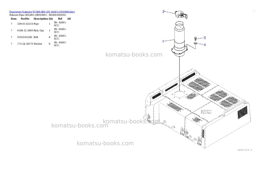 Komatsu pc800-8e0 s/n 65001-up Parts catalog cover Page 5