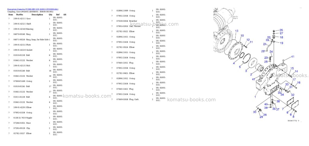 Komatsu pc800-8e0 s/n 65001-up Parts catalog cover Page 6