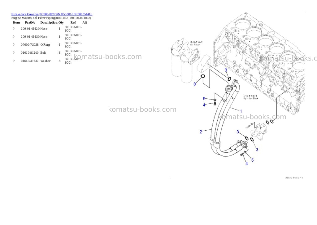 Komatsu pc800-8e0 s/n k55001-up Parts catalog cover Komatsu pc800-8e0 s/n k55001-up Parts catalog cover