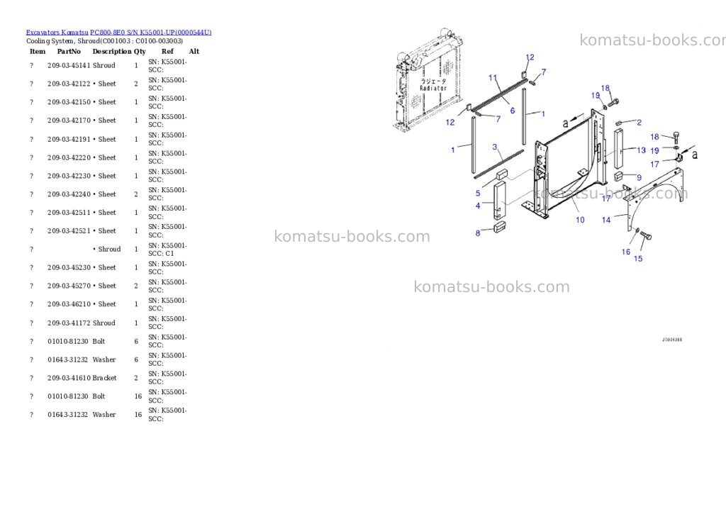 Komatsu pc800-8e0 s/n k55001-up Parts catalog cover Page 10 Komatsu pc800-8e0 s/n k55001-up Parts catalog cover Page 10