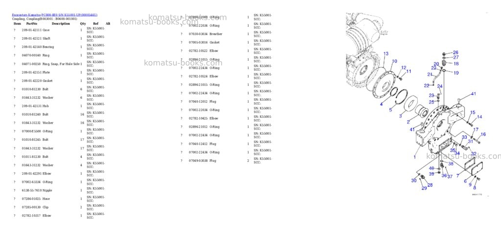 Komatsu pc800-8e0 s/n k55001-up Parts catalog cover Page 5 Komatsu pc800-8e0 s/n k55001-up Parts catalog cover Page 5