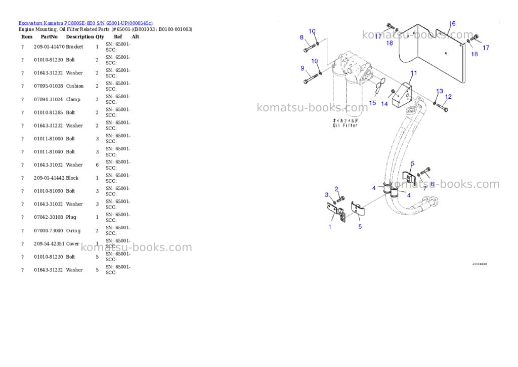 Komatsu pc800se-8e0 s/n 65001-up Parts catalog cover Page 2 Komatsu pc800se-8e0 s/n 65001-up Parts catalog cover Page 2