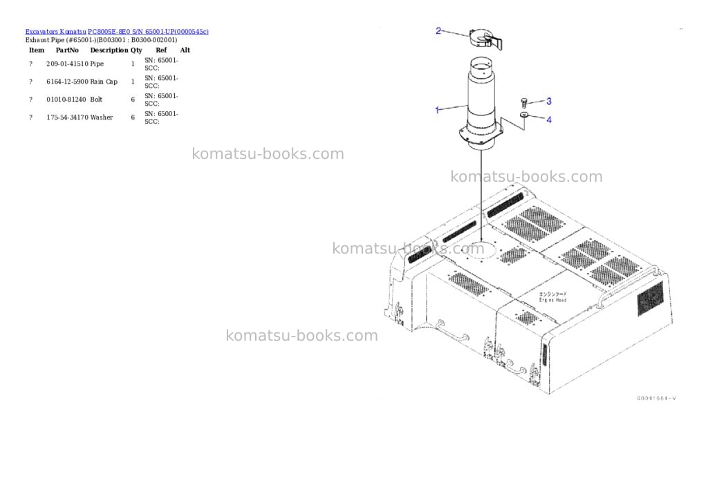 Komatsu pc800se-8e0 s/n 65001-up Parts catalog cover Page 5 Komatsu pc800se-8e0 s/n 65001-up Parts catalog cover Page 5