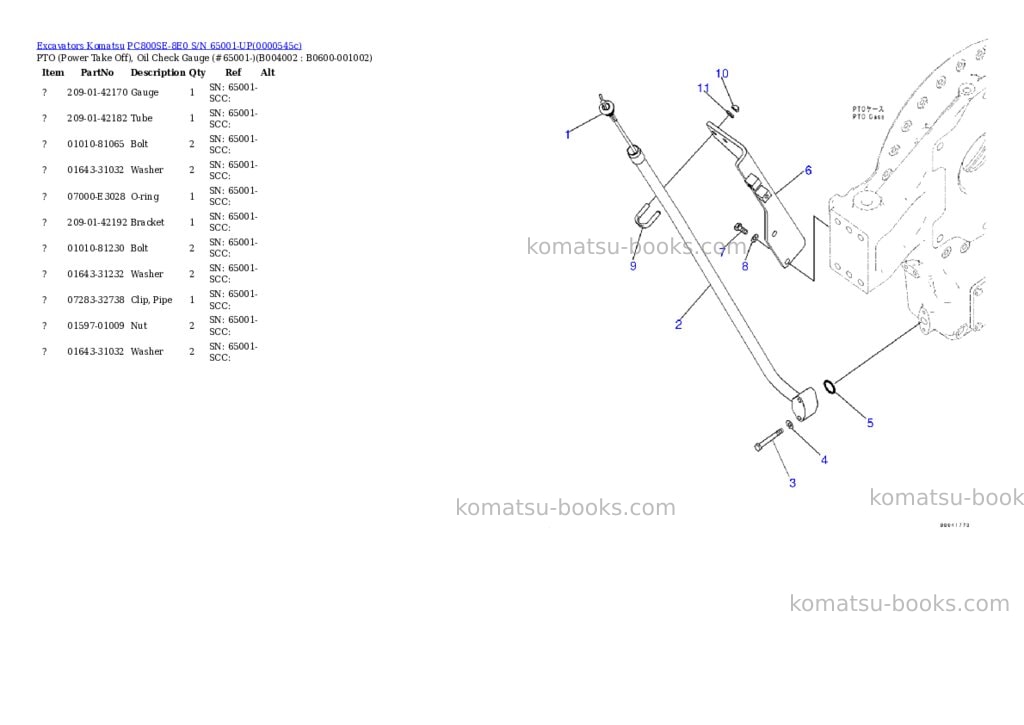 Komatsu pc800se-8e0 s/n 65001-up Parts catalog cover Page 7 Komatsu pc800se-8e0 s/n 65001-up Parts catalog cover Page 7