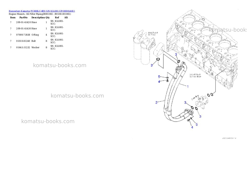 Komatsu pc800lc-8e0 s/n k55001-up Parts catalog cover Komatsu pc800lc-8e0 s/n k55001-up Parts catalog cover
