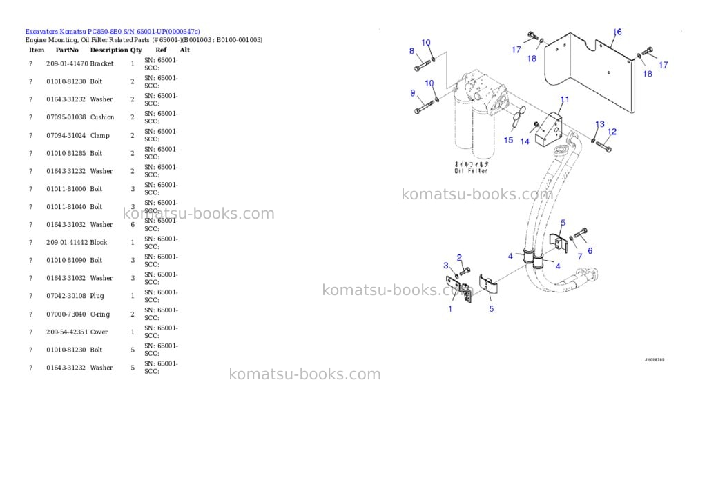 Komatsu pc850-8e0 s/n 65001-up Parts catalog cover Page 2 Komatsu pc850-8e0 s/n 65001-up Parts catalog cover Page 2