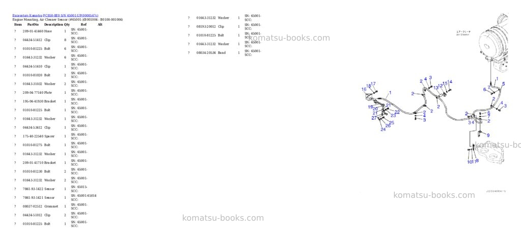 Komatsu pc850-8e0 s/n 65001-up Parts catalog cover Page 3 Komatsu pc850-8e0 s/n 65001-up Parts catalog cover Page 3