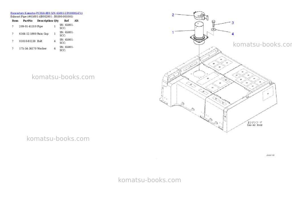 Komatsu pc850-8e0 s/n 65001-up Parts catalog cover Page 4 Komatsu pc850-8e0 s/n 65001-up Parts catalog cover Page 4